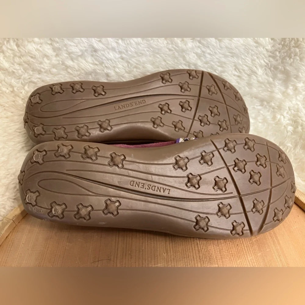 EUC Lands End Womens Terrain Lodge Leather Slip On Mary Jane Size 8B